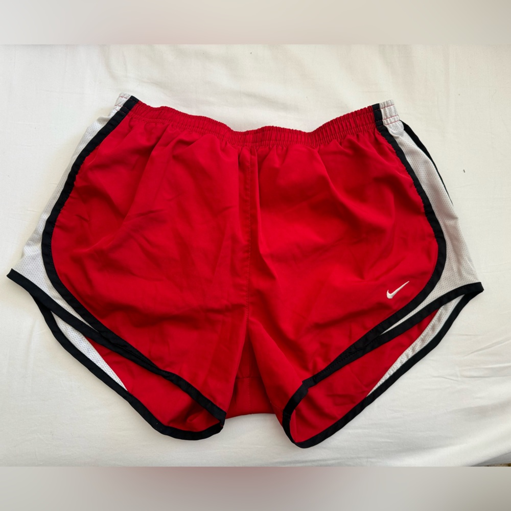 Nike Red Athletic Shorts with White and Black Lining